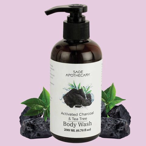 Activated charcoal tea tree body wash