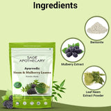 Ingredients of neem mulberry leaves powder face mask