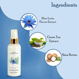 Ingredients blue lotus green tea & aloe vera cleansing milk