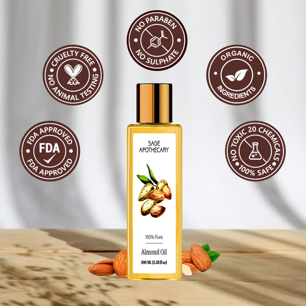 Natural Almond Oil for Hair Skin Nourishment 100 ML