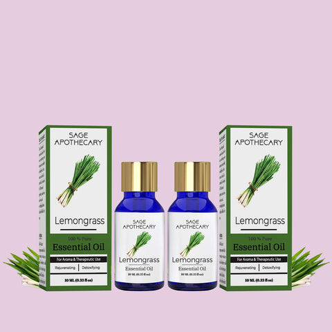 Sage Apothecary Lemongrass essential oil (Pack of 2X10ml)