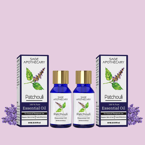 Patchouli Essential Oil Skin Care, Hair Care, Relief from Stress pack of 2