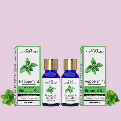 Sage Apothecary Peppermint essential oil (Pack of 2X10ml)