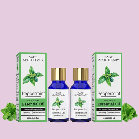 Sage Apothecary Peppermint essential oil (Pack of 2X10ml)