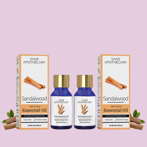 Sage Apothecary Sandalwood essential oil (Pack of 2X10ml)