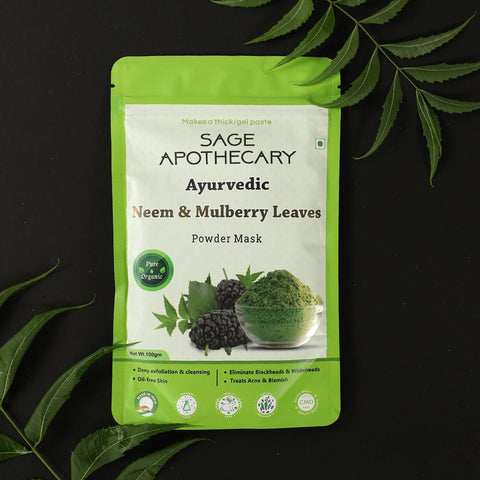 Ayurvedic neem & mulberry leaves powder face mask