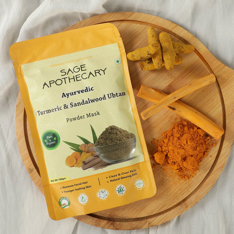 Ayurvedic turmeric sandalwood ubtan powder mask