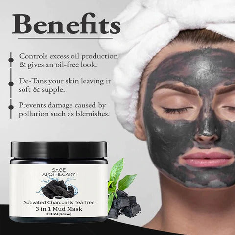 Benefits of charcoal tea tree mud mask