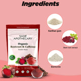 Ingredients beetroot caffeine face mask