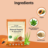 Ingredients papaya aloevera powder mask