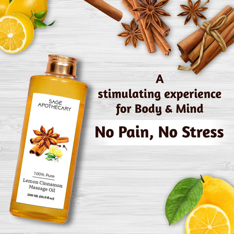 Lemon Cinnamon Massage Oil No Pain No Stress