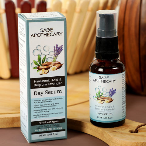 Sage Apothecary Hyaluronic Acid & belgium lavender day serum, 30ml