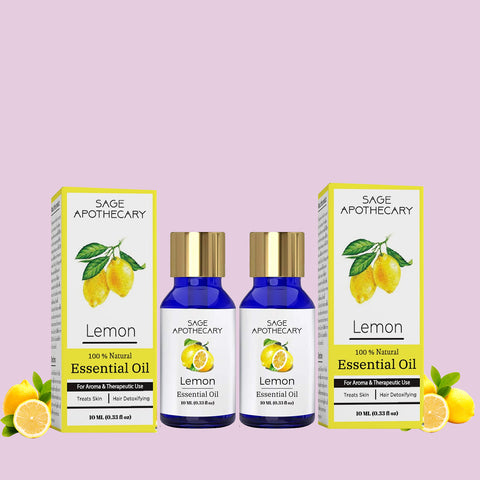 Sage Apothecary Lemon Essential Oil (Pack of 2X10ml)