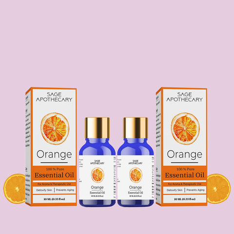 Sage Apothecary Orange Essential Oil (Pack of 2X10ml)