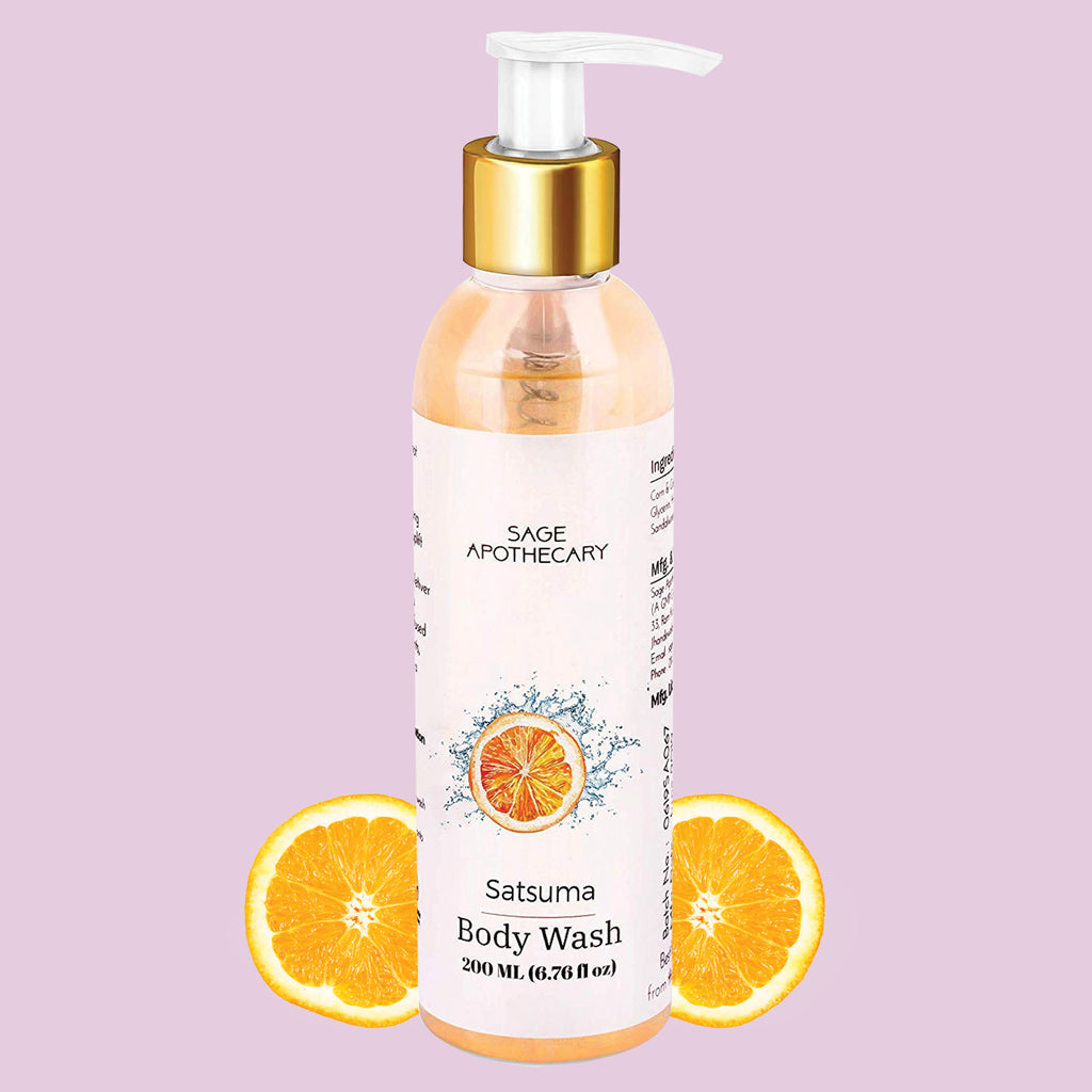 Satsuma Body Wash Shower Gel (Pack of 2X200ml) Sage Apothecary