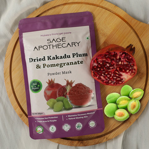 dried kakdu plum pomegranate powder mask