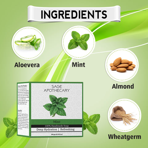 ingredients of mint handmade bath soap