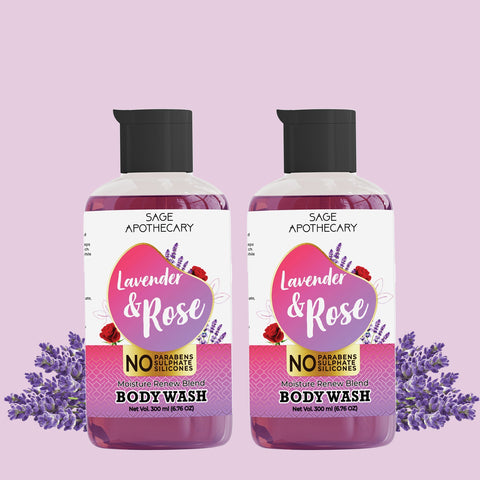 Lavender and rose body wash