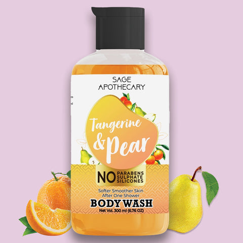Tangerine and pear body wash